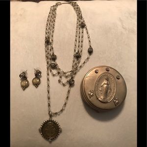 Virgin Saints & Angels Layered Necklace & Earrings